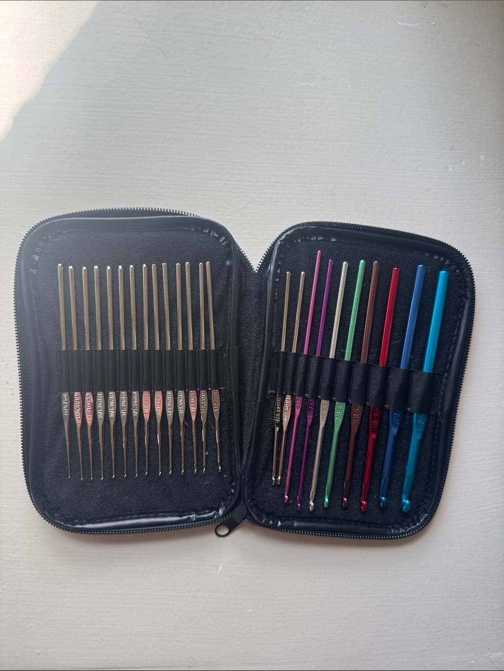 Black Zipper Crochet Hook and Interchangeable Needle Set